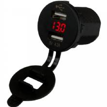 SEA DOG Dual USB Socket/Voltmeter w/Hidden Display