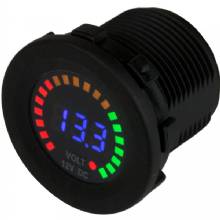 SEA DOG Round Voltage Meter DC %2D 5V%2D15V w and Rainbow Dial