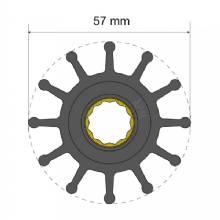 ALBIN PUMP Premium Impeller Kit 57 x 16 x 48.2mm - 12 Blade - Spline Insert