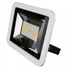 LUNASEA LIGHTING 35W Slimline LED Floodlight 120 and 240VAC Only Cool White 4500 Lumens 3 ft Cord %2D White Housing