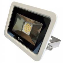 LUNASEA LIGHTING 10W Slimline LED Floodlight 120VAC Only Cool White 1200 Lumens 3 ft Cord %2D White Housing