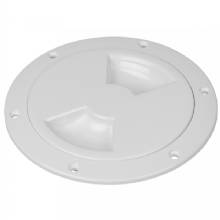 SEA DOG Quarter%2DTurn Smooth Deck Plate w and Internal Collar %2D White %2D 6 inch