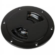 SEA DOG Quarter%2DTurn Smooth Deck Plate w and Internal Collar %2D Black %2D 8 inch