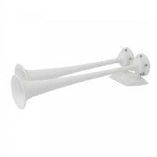 MARINCO 12V White Epoxy Coated Dual Trumpet Air Horn