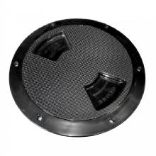 SEA DOG Quarter%2DTurn Textured Deck Plate w and Internal Collar %2D Black %2D 8 inch