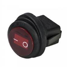 HEISE Rocker Switch %2D Illuminated Red Round %2D 5%2DPack