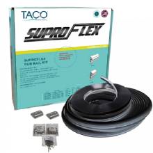 TACO MARINE SuproFlex Rub Rail Kit %2D Black w and Flex Chrome Insert %2D 16 inchH x 78 inchW x 60 ftL