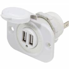 BLUE SEA Dual USB 21A Charger Port 12 and 24vDC Socket Mount White