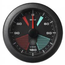 VDO 3%2D3 and 8 inch 85MM OceanLink Apparent and True Wind Angle Gauge %2D Black Dial and Bezel