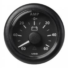 VDO Marine 2%2D1 and 16 inch 52mm Viewline Battery Status Gauge %2D60 and plus 60 AMP %2D 8 to 32V %2D Black Dial and Bezel