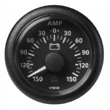 VDO 2%2D1 and 16 inch 52mm Viewline Battery Status Gauge %2D150 and plus 150 AMP %2D 8 to 32V %2D Black Dial and Bezel