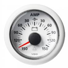 VDO 2%2D1 and 16 inch 52mm Viewline Battery Status Gauge %2D150 and plus 150 AMP %2D 8 to 32V %2D White Dial and Bezel