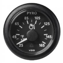 VDO Marine 2%2D1 and 16 inch 52mm Viewline Pyrometer %2D 1650 deg%2DF and 900 deg%2DC %2D 8 to 32V %2D Black Dial and Bezel
