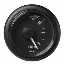 VDO Marine 2%2D1 and 16 inch 52MM ViewLine Trim Indicator Gauge Up and Down %2D 8%2D32V %2D Black Dial and Round Bezel
