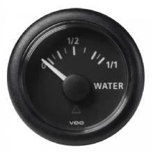 VDO 2%2D1 and 16 inch 52mm ViewLine Fresh Water Resistive 0%2D1 and 1 %2D 8%2D32V %2D 3%2D180 OHM %2D Black Dial and Round Bezel