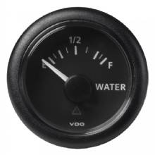 VDO Marine 2%2D1 and 16 inch 52mm ViewLine Fresh Water Resistive 0%2D1 and 1 %2D 8%2D32V %2D 3%2D180 OHM %2D Black Dial and Round Bezel