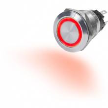 BLUE SEA 4162 10A Push Button LED Ring Switch Off%2DOn Red