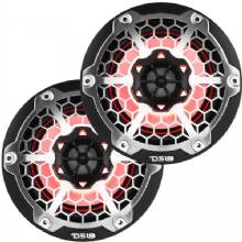 DS18 New Edition HYDRO 65 inch 2%2DWay Marine Speakers w and RGB LED Lighting 300W %2D Black