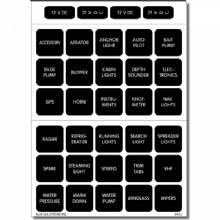 BLUE SEA 4215 Label Kit DC H2O 30 Square Black V1