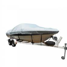 CARVER Flex%2DFit PRO Polyester Size 12 Boat Cover f and V%2DHull Center Console Fishing Boats %2D Grey