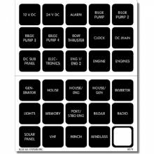 BLUE SEA 4218 Label Kit DC H2O 30 Square Black V2