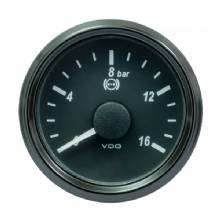 VDO SingleViu 52mm 2%2D1 and 16 inch Brake Pressure Gauge %2D 16 Bar %2D 0%2D45V