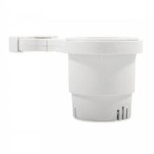 CAMCO Clamp%2DOn Rail Mounted Cup Holder %2D Small for Up to 1%2D1 and 4 inch Rail %2D White