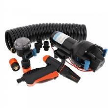 JABSCO HotShot HD6 Heavy Duty Washdown Pump w and 25 ft HoseCoil %2D 12V %2D 6 GPM %2D 70 PSI