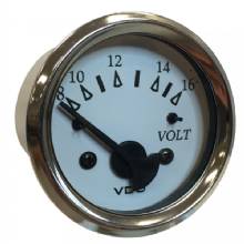 VDO Cockpit Marine 52MM 2%2D1 and 16 inch Voltmeter %2D White Dial and Chrome Bezel