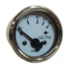 VDO Cockpit Marine 52MM 2%2D1 and 16 inch Oil Pressure Gauge %2D White Dial and Chrome Bezel