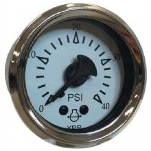 VDO Cockpit Marine 52MM 2%2D1 and 16 inch Mechanical Water Pressure Gauge %2D White Dial and Chrome Bezel