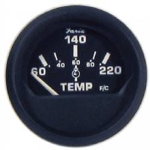 FARIA Euro Black 2 inch Cylinder Head Temperature Gauge 60 to 220 deg%2D F with Sender