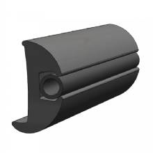 TACO MARINE Flexible Vinyl Black Rub Rail 1%2D1 and 16 inch x 1%2D7 and 8 inch 50 ftL