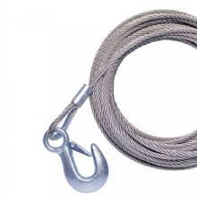 POWERWINCH Cable 7 and 32 inch x 50 ft Universal Premium Replacement w and Hook %2D Stainless Steel