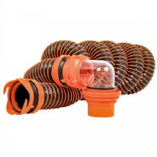 CAMCO RhinoEXTREME 15 ft Sewer Hose Kit w and Swivel Fitting 4 In 1 Elbow Caps