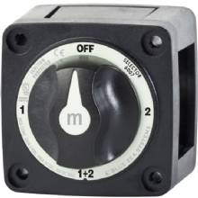 BLUE SEA M%2DSeries Battery Switch On and Off and On and Both with Knob Black