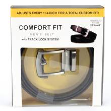 LEATHER IMPRESSIONS COMFORT FIT TRACK BELT ONE SIZE BLACK
