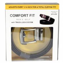 LEATHER IMPRESSIONS COMFORT FIT TRACK BELT ONE SIZE BROWN
