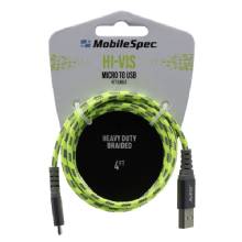 MOBILESPEC HiVis 4 ft Micro Cable Yellow