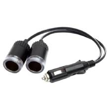 MOBILESPEC 12 V 2 OUTLET BLUE LED CIG LIGHTER ADAPT