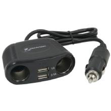 MOBILESPEC 12V 2%2DWay Adapter with 2 USB Ports