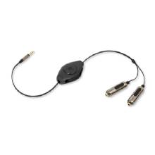 RETRAK Premier Retractable Audio Splitter Cable