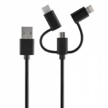 ROVE 4 ft 3%2Din%2D1 Charging Cable Black