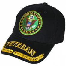 US MILITARY MERCHANDISE CAP US ARMY VETERAN BLACK