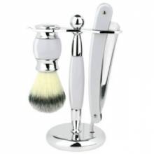 UNION RAZORS Three Piece Straight Shave Kit White