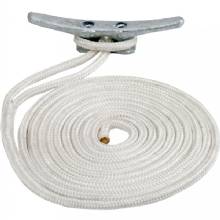 SEA DOG Double Braided Nylon Dock Line %2D 1 and 2 in x 10 ft %2D White