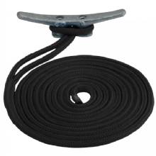 SEA DOG Double Braided Nylon Dock Line %2D 5 and 8 in x 20 ft %2D Black