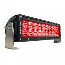 BLACK OAK LED Double Row Combo Red Predator Hunting 10 in Light Bar %2D Black