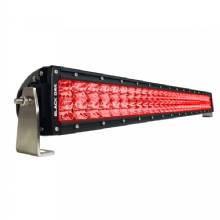 BLACK OAK LED Curved Double Row Combo Red Predator Hunting 30 in Light Bar %2D Black