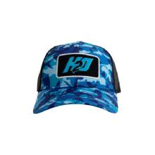 H2O H20 Logo Trucker Hat Blue Camo